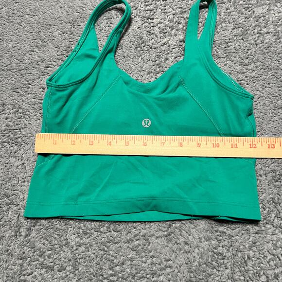 Lululemon Align Tank Top Womens 4 Green Built In Bra Cropped Yoga Athletic - Picture 4 of 5